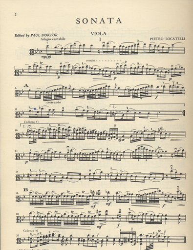 Locatelli, Pietro: Sonata in G minor, Op. 6 #12 - revised (viola & piano) IMC