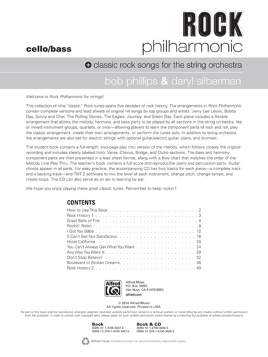 Phillips, B. & Silberman, D.: Rock Philharmonic (cello/bass & CD)
