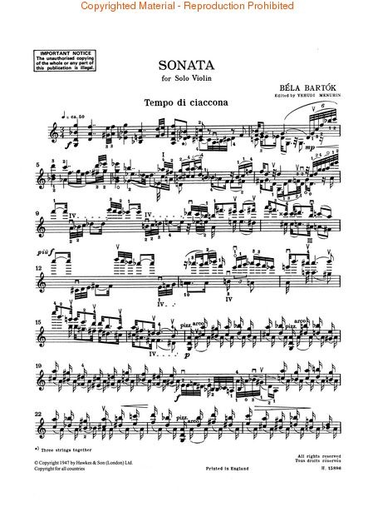Bartok, B. (Menuhin): Sonata (Violin)