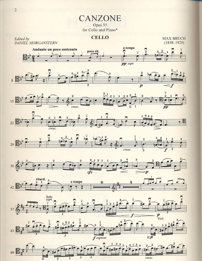 Bruch, Max (Morganstern): Canzone Op. 55 (cello & piano)