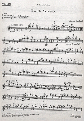 Copland, A.: Ukelele Serenade (Violin & Piano)