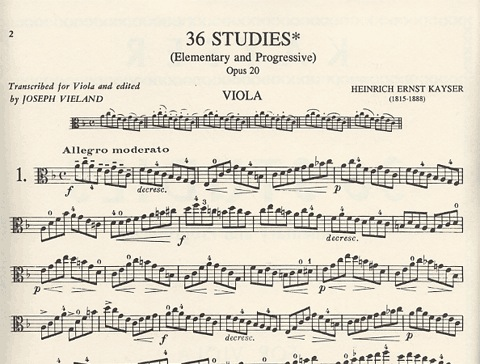 Kayser, H.E.: 36 Studies, Op.20 (viola)