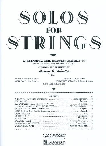 Whistler, H.S.: Solos for Strings (bass)