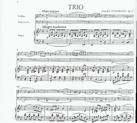 Schumann, Clara: Piano Trio Op.17 (violin, cello, piano)