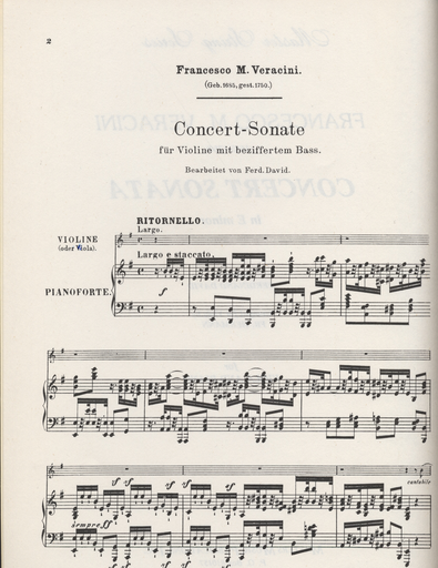 Veracini, F.M.: Sonata in e minor (viola & piano)