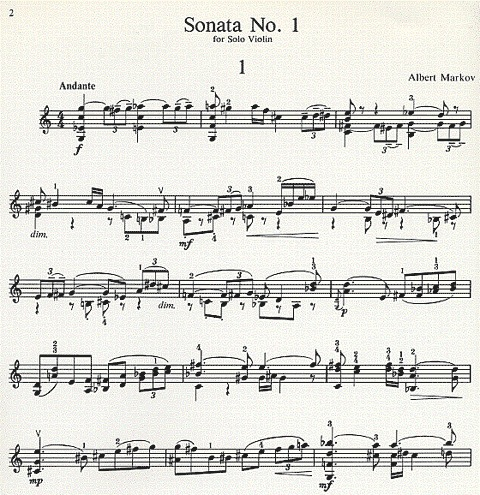 Markov, Albert: Sonata #1 (Violin Solo)