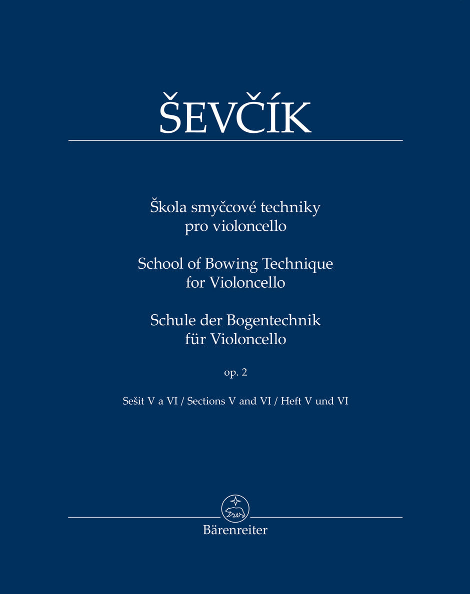 Sevcik: School of Bowing Technique for Violoncello, Op.2, Book 3, Section 5 and 6 (cello) Barenreiter