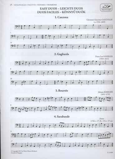 Soos, Andras & Laszlo Zempleni: Ad Libitum- Easy Duos (chamber music with optional combinations of instruments)