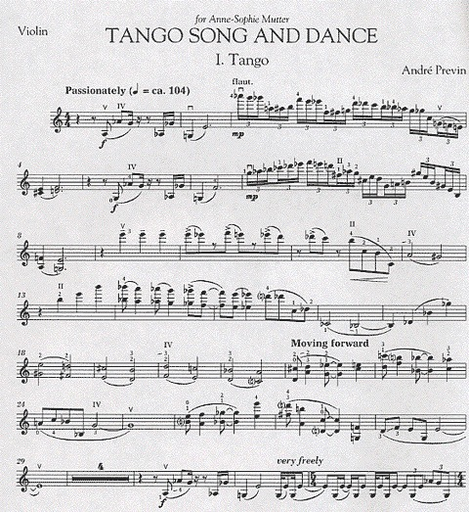 Previn, Andre: Tango Song and Dance (violin & piano)