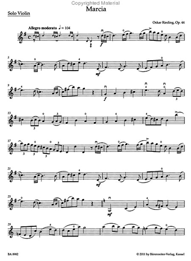 Rieding, Oskar (Sassmannshaus): Marcia Op. 44, and Rondo op. 22/3 (violin & piano) Barenreiter