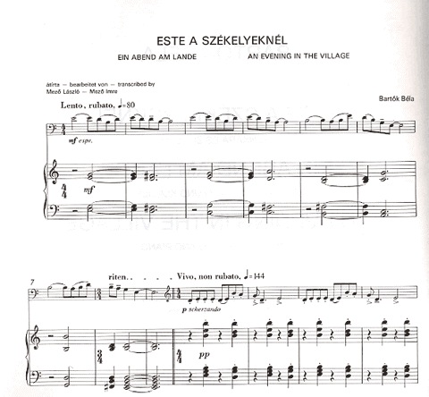 Bartok, Bela: Evening at the Village, Slovak Peasant's Dance (Cello & Piano)