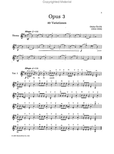 Sevcik: Violin Studies, Op.3 - 40 Variations (violin)