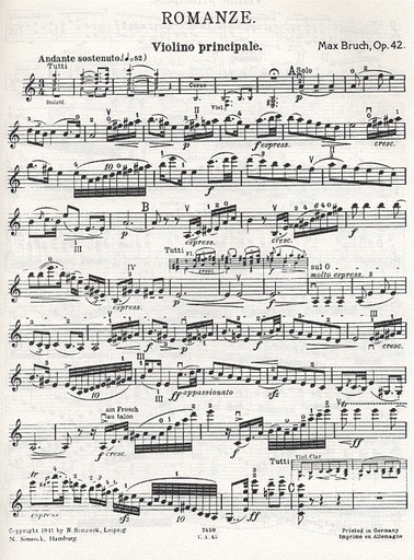 Bruch, M.: Romanze Op.42 A Minor (violin & piano)