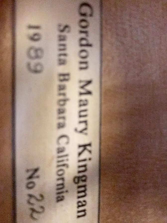Kingman, Gordon Maury Strad model violin #22, 1989 Santa Barbara