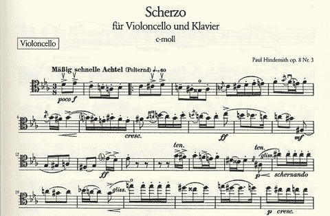 Hindemith, Paul: Scherzo Op.8 No.3 (cello & piano)