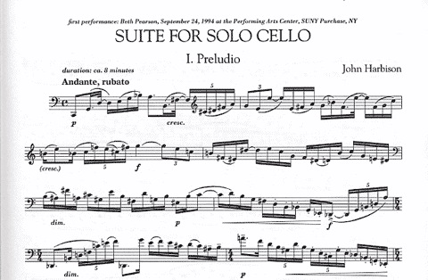 Harbison, John: Solo Suite (cello)