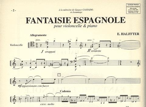 Halffter, Ernesto: Fantaisie Espagnole (cello & piano)