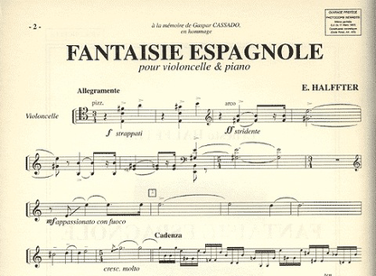 Halffter, Ernesto: Fantaisie Espagnole (cello & piano)