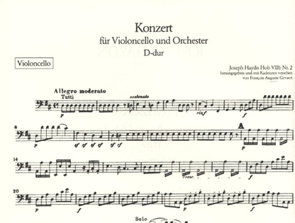 Haydn, F.J.: Cello Concerto Hob: VIIb No.2 d (cello & piano)