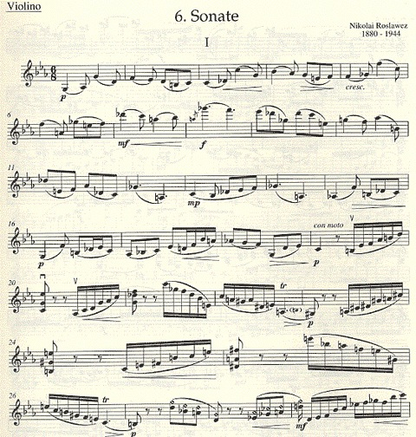 Roslawez, Nikolai: Sonate #6 (violin & piano)