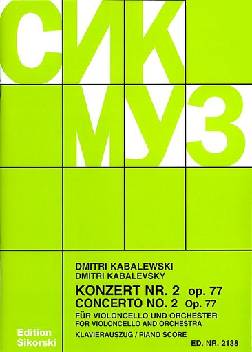 Kabalevsky, Dmitri: Cello Concerto No.2, Op.77 (cello & piano)