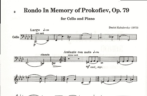 Kabalevsky: Rondo Memory of Prokofiev (cello & piano)
