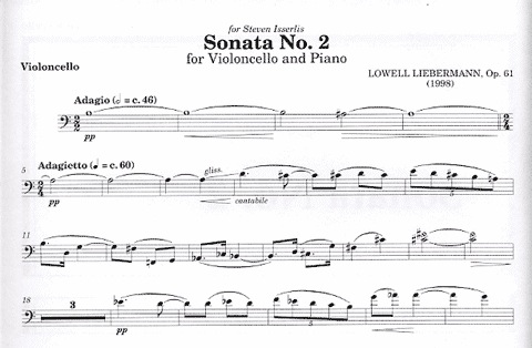 Liebermann, Lowell: Sonata No. 2 Op.61 (cello & piano)