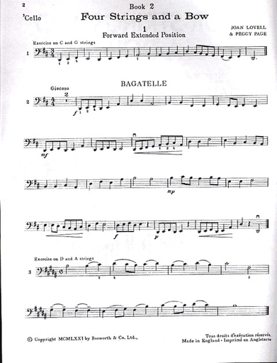 Lovell, Joan & Peggy Page: Four Strings and a Bow Bk.2 (cello & piano)