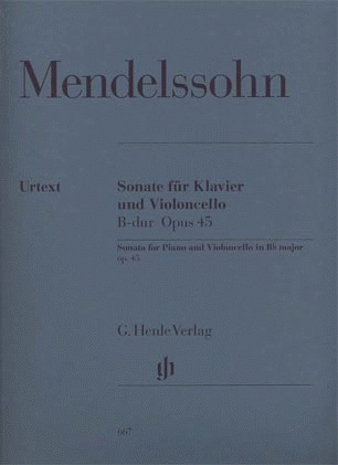 Mendelssohn, F. (Elvers, ed.): Sonata in Bb Major, Op.45, urtext (cello & piano)