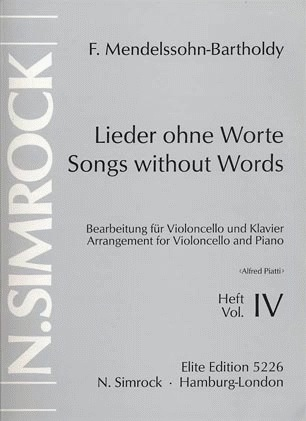 Mendelssohn, F.: Song Without Words Vol.4 (cello & piano)