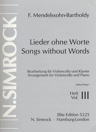 Mendelssohn, F.: Song Without Words Vol.3 (cello & piano)