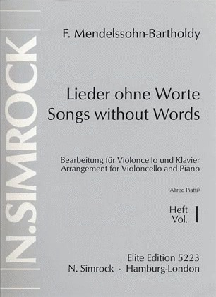 Mendelssohn, F.: Song Without Words Vol.1 (cello & piano)