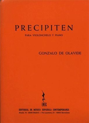 Olavide, Gonzalo de: Precipiten (cello & piano)