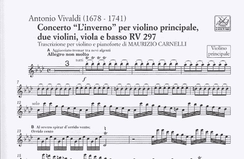 Vivaldi, Antonio: Winter from The Four Seasons (violin & piano or CD)