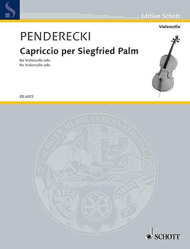 Penderecki, Krzysztof: Capriccio for Siegfried Palm (cello solo)