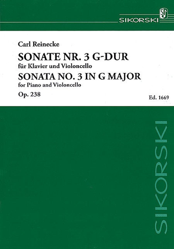 Reinecke, Carl: Sonata No. 3, Op. 238 in G major (cello & piano)