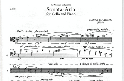 Rochberg, Sonata - Aria Cello/Piano