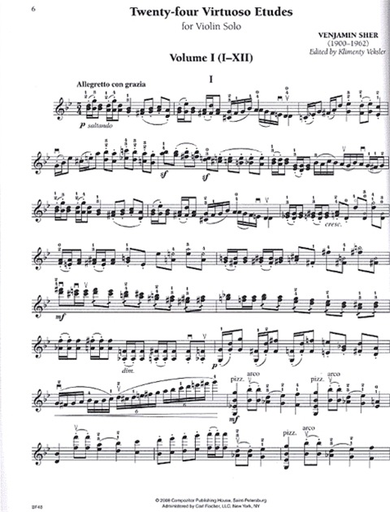 Sher, Venjamin: Twenty-four Virtuoso Etudes for Violin Solo