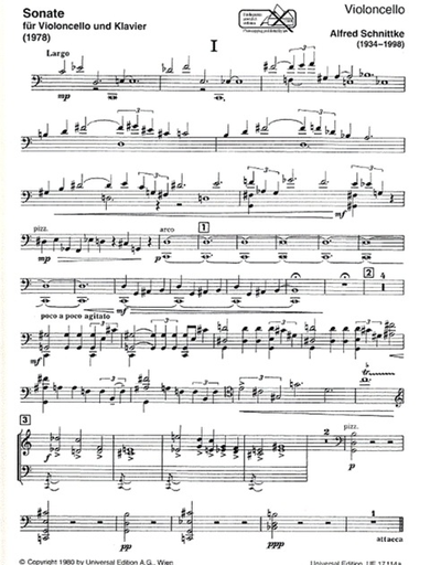 Schnittke, Alfred: Sonata No.1 1978 (cello & piano)