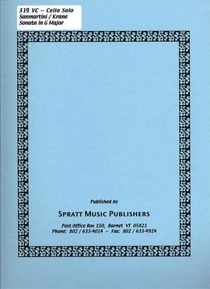 Sammartini, G.B. (Krane): Sonata in G major (cello & piano)