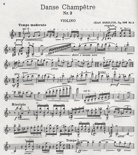Sibelius, Jean: Danse Champetre Op.106 #3 (violin & piano)
