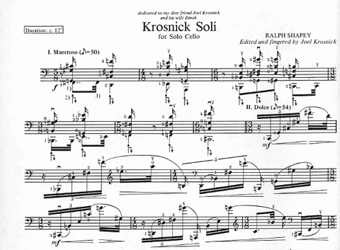 Shapey, Ralph: Krosnick Soli for Solo Cello