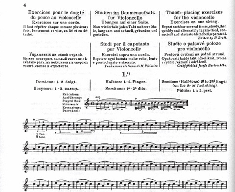 Sevcik, O.: Op.1 No.1 Thumb Position (Cello)