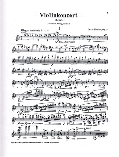 Sibelius, J.: Concerto in D minor Op.47 (violin, and piano)