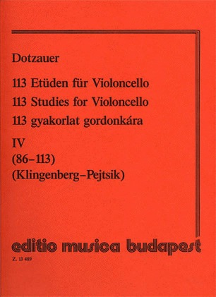 Dotzauer (Pejtsik): 113 Studies Vol.4, No.86-113 (cello), Edito Musica Budapest