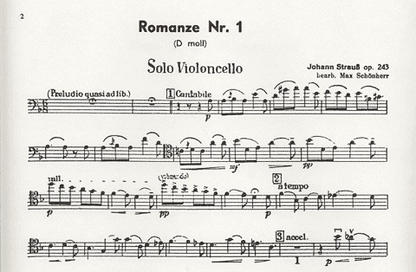 Strauss, Johann: Two Romances Op.243 (cello & piano)