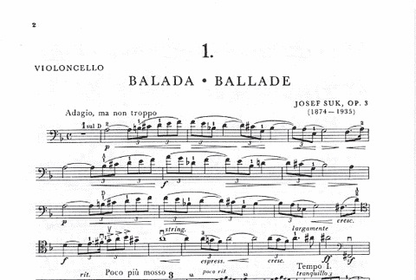 Suk, J.: Ballade & Serenade, Op.3 (cello & piano)