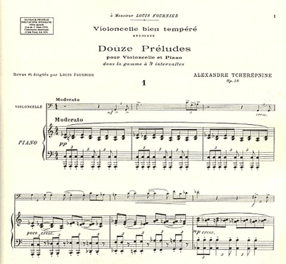 Tcherepnin, Alexander: 12 Preludes Op.38 (cello & piano)