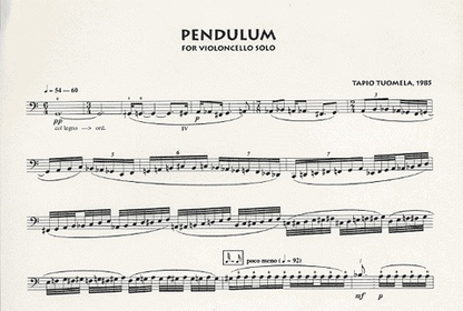 Tuomela, Tapio: Pendulum (solo cello)