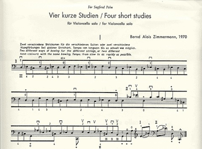Zimmerman, Bernd Alois: 4 Studies (cello solo)